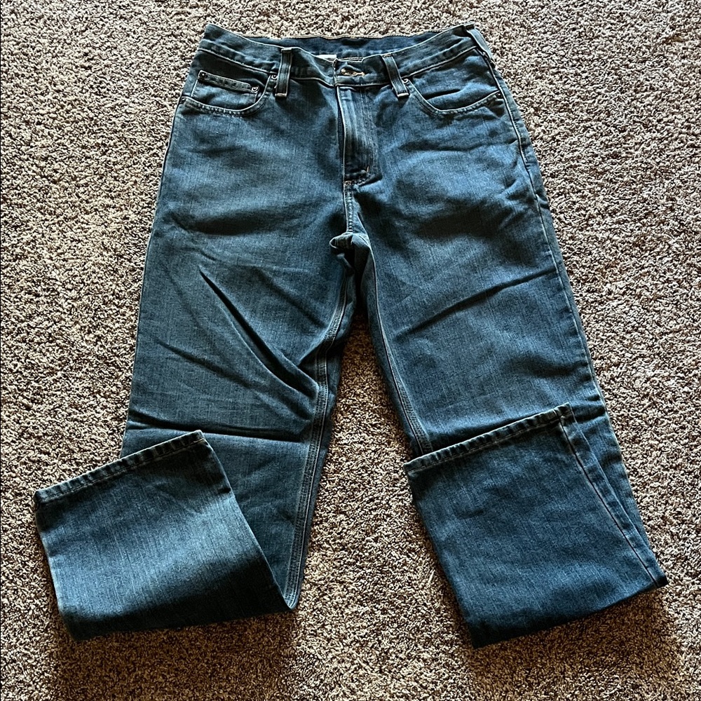 Carhartt Men's Straight-Leg Jeans in Dark Blue Denim
